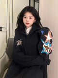 Vintage Star Print Oversized Hoodie-Outfit