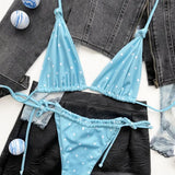 Bikini Straps Lace Up Two Piece