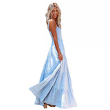 Summer Women's New Holiday Sling Strap Print Long Dress Super
