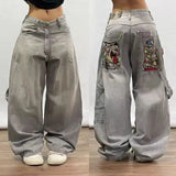 Hiphop New Spring Hip-Hop Style Straight Jeans With Loose Broad Legs-Outfit