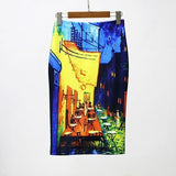 Waist Floral Print Skirts Vintage Elegant Office Lady Bodycon Skirt 2019 Women Summer Pencil Skirt Korean