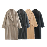 And Winter New Casual Loose Double-Breasted Coat Coat-Outfit