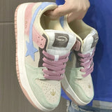 Aesthetic Star Patchwork Sneakers-Outfit