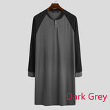 Patchwork Men Robes Sleepwear Long Sleeve V Neck Homewear Soft Nightgown Leisure Comfortable Men Clothes Bathrobes