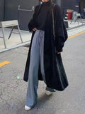 Waxy Knitted Sweater Cardigan Girls Autumn And Winter New Casual Loose Look Lazy Style Imitation Mink Velvet-Outfit