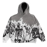 retro ins style women autumn hoodie new style personalized 3D printing pattern loose pullover couple hooded sweatshirt-Outfit