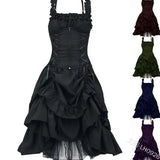 Lolita COS Gothic Slimming Irregular Design Strap Corset Dress