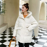 2022 Women's Winter Jacket Sonw Coats Thick Cotton Padded Coat Fashion Hooded Oversize Loose Parkas Woman Puffer