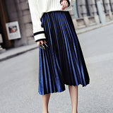 Hundred Folded Skirt Female Students 2025 Spring And Autumn New Korean Version Of High-Rise Half-Dress Mid-Long Long Skirts Appear