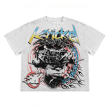 Sales 2024 Summer New T-Shirts Hip-Hop Punk Printed Patterns American Gothic Street Men's T-Shirts-Outfit