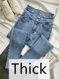 High Waist Women'S Trousers Denim Streetwear Jean Vintage Girls Jeans Woman Pants Pencil Slim Stretch Femme Pantalon