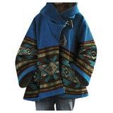 Winter Wish Amazon Ebay Autumn And Winter New Lady Loose Retro Print Wool Coat 5 Color 8