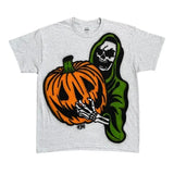 retro women skull print pattern pure cotton short-sleeved Y2k Gothic loose casual couple tops oversized T-shirt-Outfit