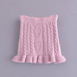 Two Piece Sets Women Long Sleeve O Neck Knitted Pullover Sweaters Tops Bohemian Mini Skirt Chic Beach Vacation Women