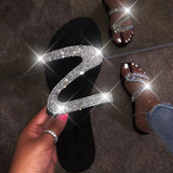Summer Slippers Sandals Female Flip Flops Bling Flats Transparent Soft Glitter Shoes Outdoor Beach Ladies Slides Plus