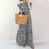 Summer New Small Broken Floral Dress Round Collar A-Shaped Dress With Sleeveless Sleeveless