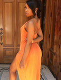 Sexy Straps Slit Long