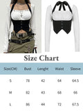 2022 Y2K Korean Retro Fairy Grunge Tee Button Ruched Crop Top Long Sleeve Harajuku Sweet Cute Kawaii T Shirt