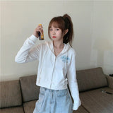 Deeptown Angel Print Hoodie Women Cotton Zip Up Crop Top Korean Style 2021 Fashion Long Sleeve Harajuku Vintage Graphic