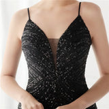 Shining Sequins V Neck Strapless Slim Formal Cocktail Party