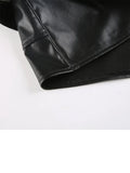 Sexy Slim Pu Leather Skirt Below The Navel With Sashes Cool Retro Zipper Mini Skirts Women 2023 Summer Streetwear Ladies-Outfit