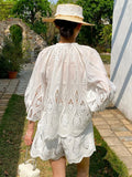 Holiday Small Fragrant Suit White Embroidery Top + Shorts European Oil Women's Clothing Set Women's