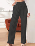 Wish Texture Knitted Trousers Tight Solid Color Casual Loose Straight Women's