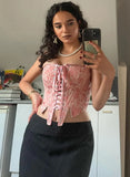 Pink Lace Up Corset