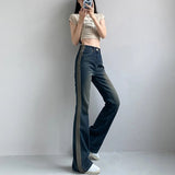 Y2k Jeans For Women High Waist Straight Baggy Clothes Korean Style Streetwear Contrasting Colors Denim Trousers