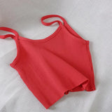 Tops Knitting Camisoles Female Solid Camis Street Camisole Ladies Camis With Straps Spaghetti Crop Tops