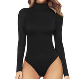 Mock Turtle Neck Sleeveless Tank Tops/Long Sleeve Bodysuit