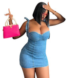 Women's Dress Women's Slings Denim Skirt Summer Fashion Sexy Hot Girl Breast