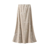 Velvet Dress Women Autumn And Winter New Korean Version Of High-Waist A Skirt In The Long-Term Slim Stumbling Skirt