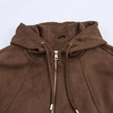 Women's 2025 Explosion ZA Loose-Fitting Velvet Effect Jacket