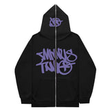 New High Street Hip-Hop National Tide Printing Zipper Clothing Fashion Fashion Couple