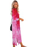 Tie Dye O-Neck Slit Long