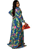 Print Floral Wrap Long Maxi