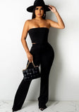 Sexy Strapless Pleated Top And Pant