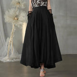 Women Maxi Long Skirts ZANZEA Summer Skirts Jupe Vintage Solid High Waist A-line Party Skirt Female Work Faldas