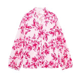 Printed Shirt 7484065 Flower Printed Flute Skirt 7484067 Set-Outfit