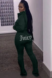 Beading Letter Long Sleeve Jacket and Pants 2 Piece