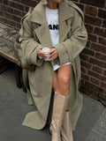 Autumn And Winter Explosion Temperament Clapping Belt Long Hair Coat Single