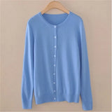 cardigan women spring plus size Solid color long sleeve short sweater coat female single-breasted casual tops jackets