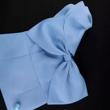 Sexy Collared Bow Bag Hip Skirt Party Party