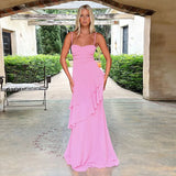 Spring And Summer New Sling Skirt Swew Back Strap Long Skirt Temperament Repair