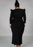 Plus Size V-Neck Wrap Hem Irregular Party