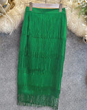 Formal High Waist Fringe Pencil