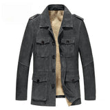 Stand Men's Coat Fur Velvet Artificial Wool Jacket Cold Anti-Freeze Thick