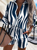 Classic Print Blouse and Shorts