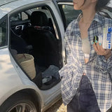 Fresh Plaid Print Long Sleeve Shirt-Outfit